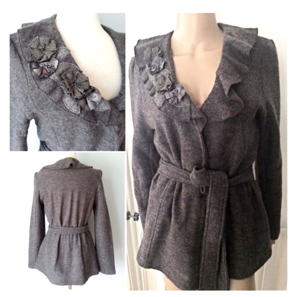 Cynthia Rowley, Gray Wool Swester S : PS